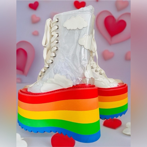 NIB Size 6 Dolls Kill Current Mood Happy Daze Platforms - Picture 2 of 16